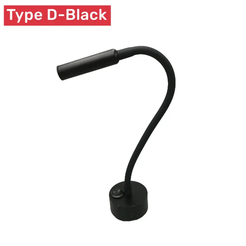 Norvo | Moderne Fleksibel LED Leselampe med Bryter for Soverom og Studie - 1W/3W