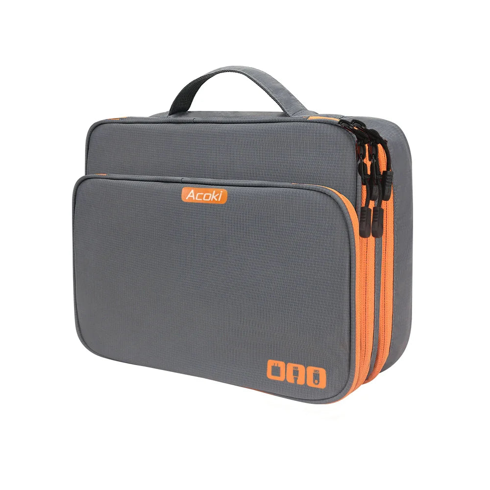 Norvo | Elektronikk Organisator TECHNIVO LayerPro | 3-Lags Kabelpose | Vanntett & Stor Volum | For iPad, Ladere & Tilbehør