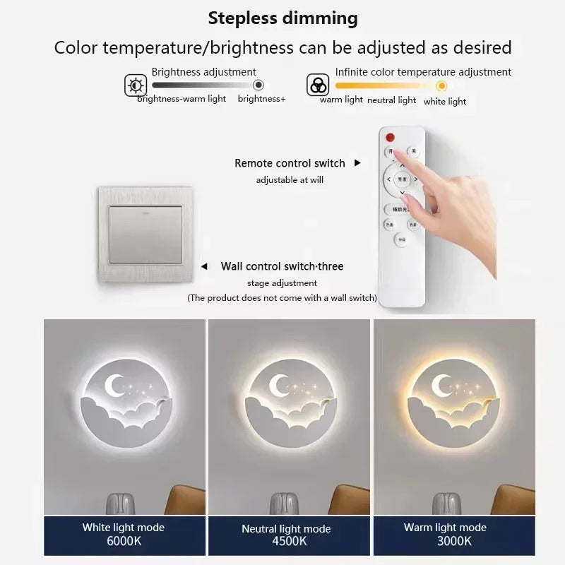 Norvo | LED vegglampe med måne og stjerner