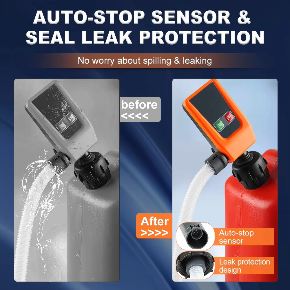 Norvo | Advanced 3.2GPM Auto-stop DC 12V fuel transfer pump with leak protection & 4-tank adapter