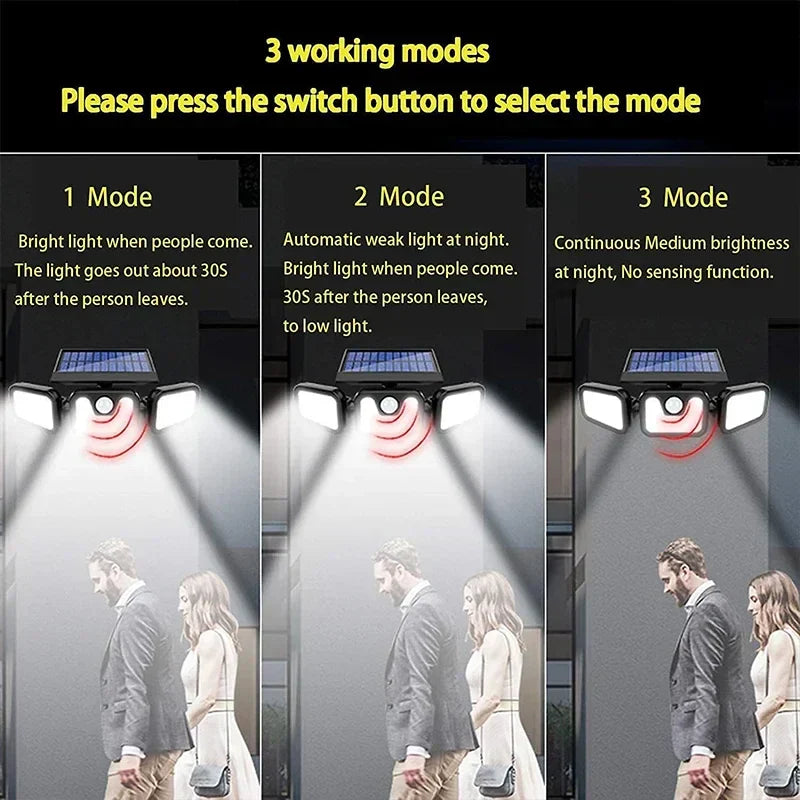 Norvo | Power Save Bevegelsesaktivert Utendørs Solcellelampe