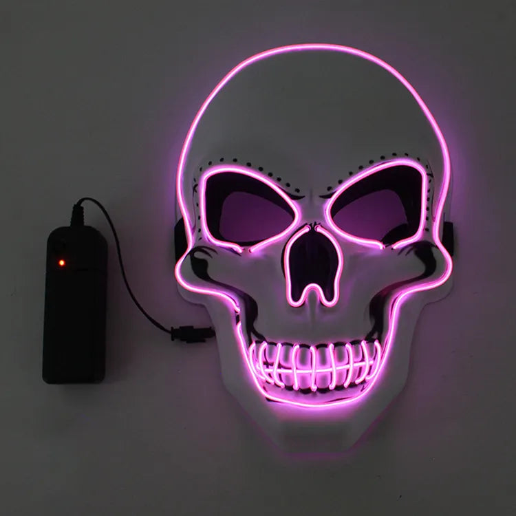 Norvo | LED Halloween Horror Hodeskalle Maske - Lysende Cosplay Maske for Halloween Festdekorasjon