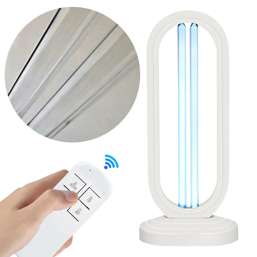 Norvo | Purevia UV-C Desinfeksjonslampe | 38W | Med Fjernkontroll & 3 Timer Innstillinger | UV + Ozon | 41,5 × 18 cm