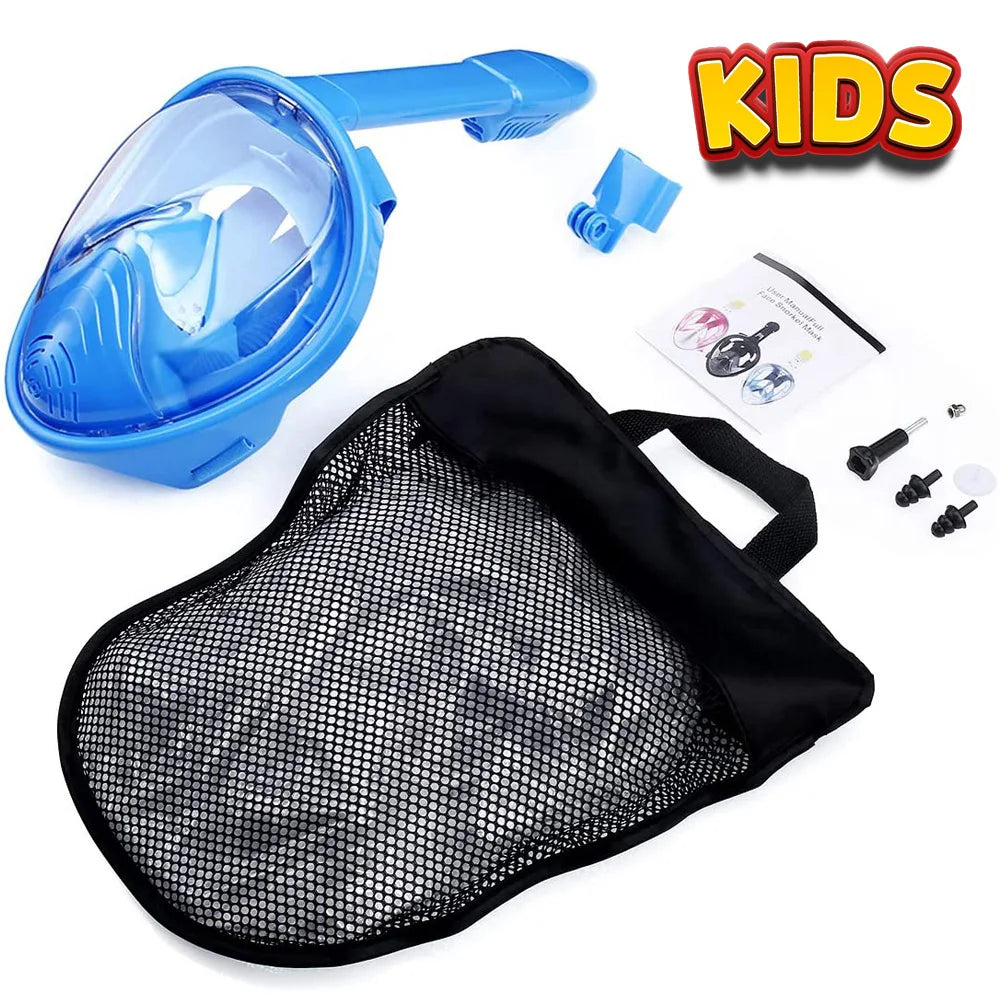 Norvo | Helgesikt snorkelmaske med kamerafeste - Vidvinkel, anti-dugg, anti-lekk dykk- og snorkelmaske for voksne og barn