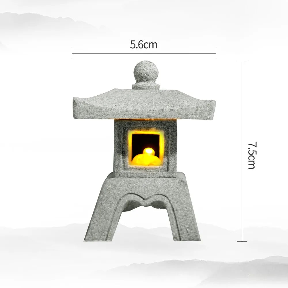 Norvo | Mini-Pagoda ZenStone | Sandstein Dekorasjon | For Hage, Bonsai & Zen Oaser | Håndlaget