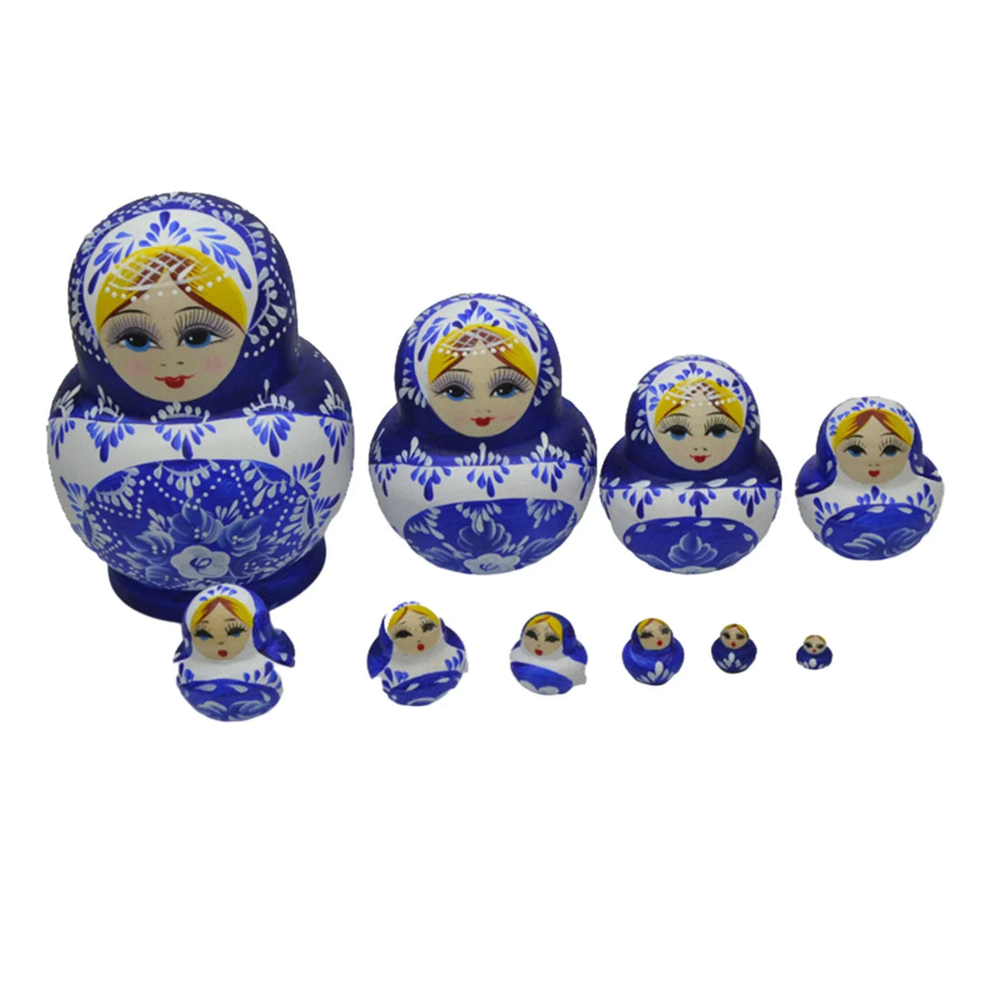 Norvo | 10 stykker/sett med tre russiske matryoshka dukker