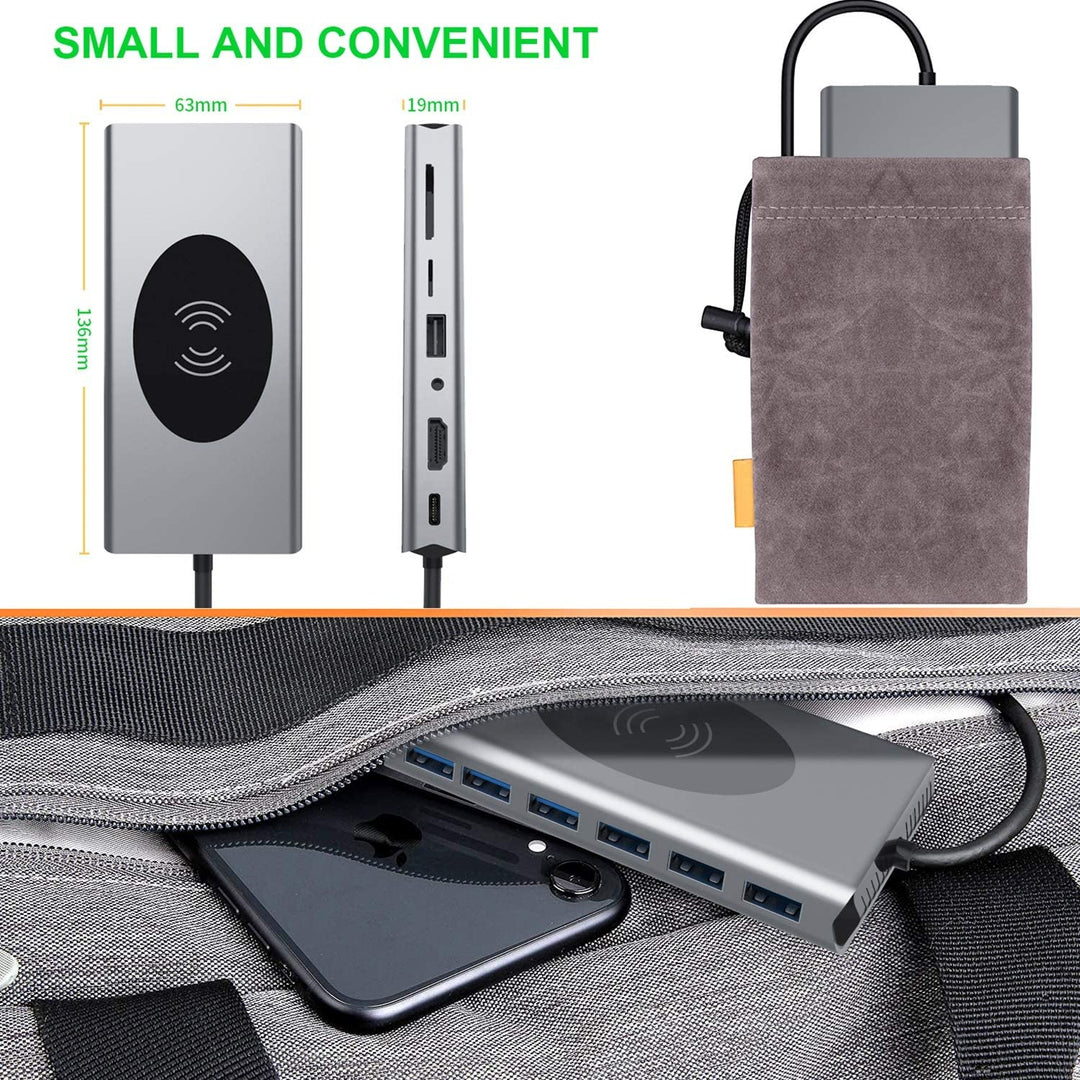 Norvo | 15i1 USB-C Trådløs Lading Docking Stasjon