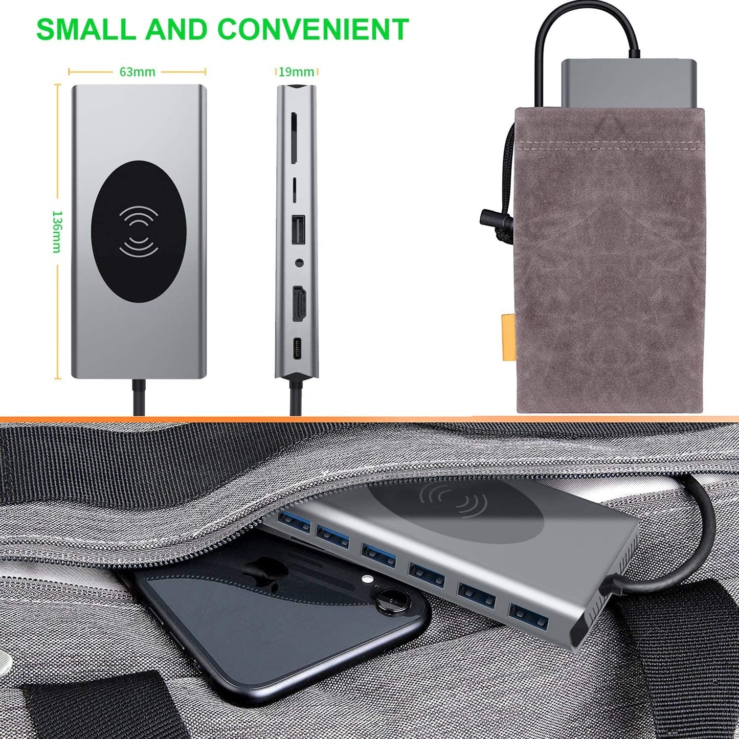 Norvo | 15i1 USB-C Trådløs Lading Docking Stasjon