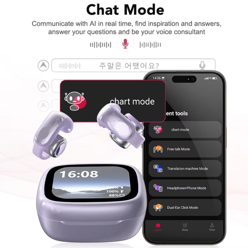 Norvo | XF28 Åpen-Øre True Wireless Oversettelseshodetelefoner med ASMR-funksjoner