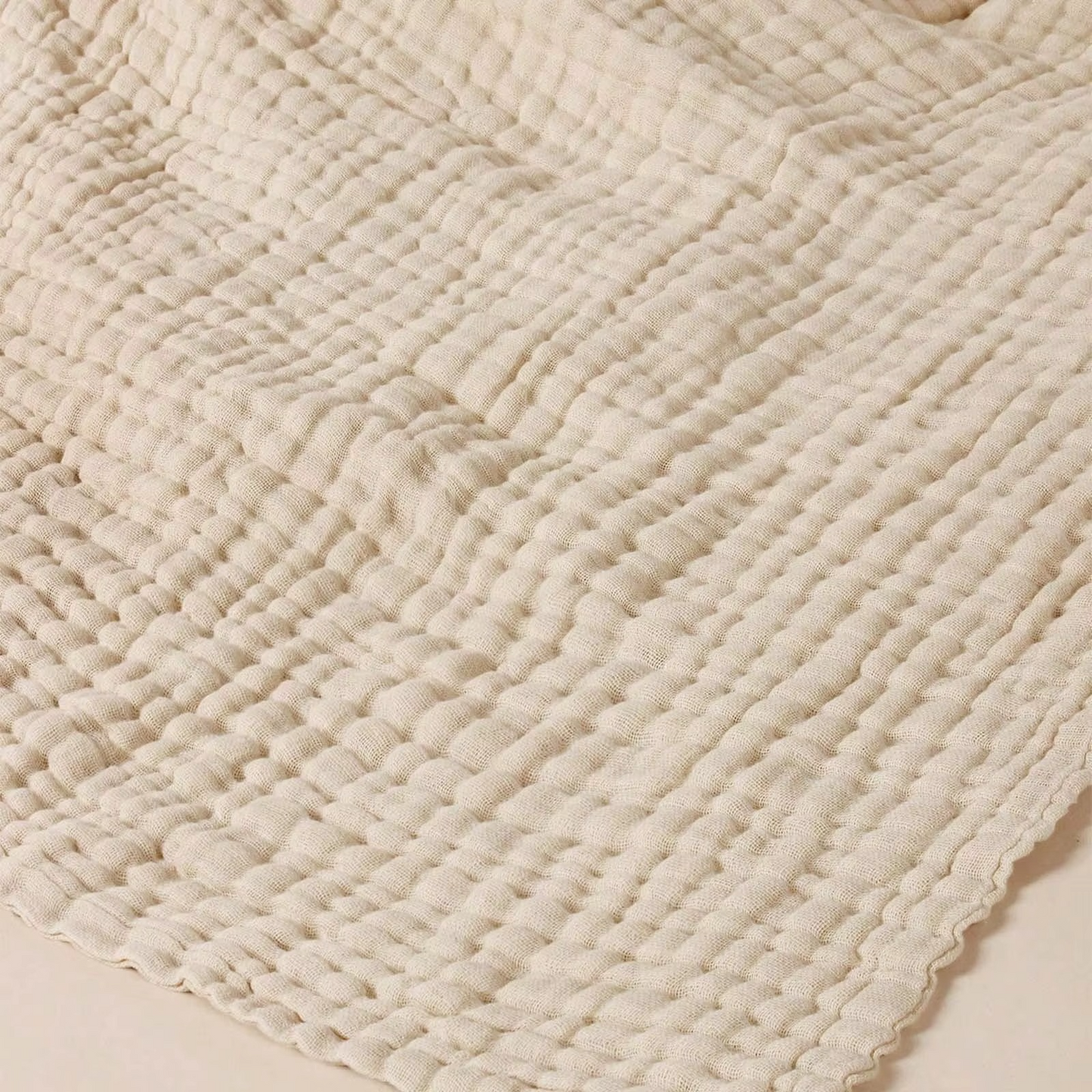 Norvo | Luksuriøs 6-lags bomull pustende baby swaddle teppe med blonderkant