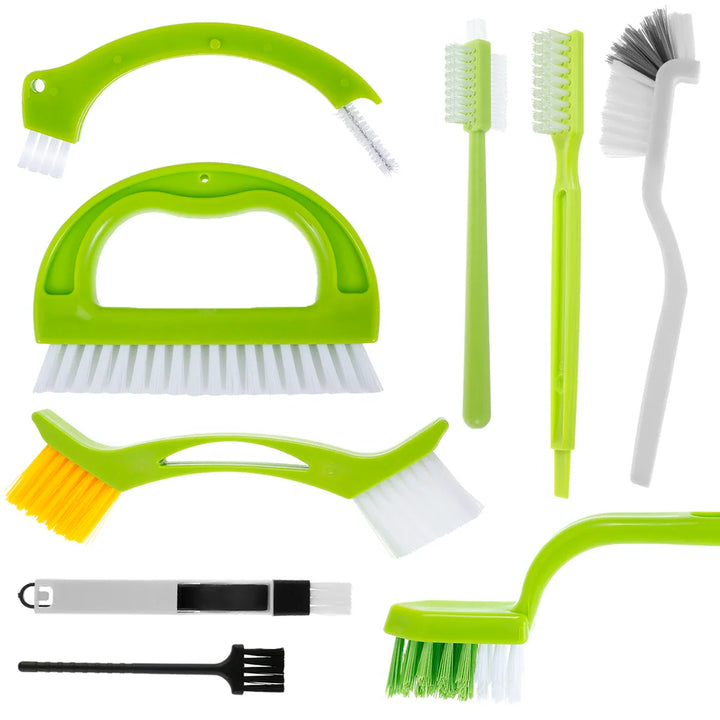Norvo | Fugenix Rengjøringsbørstesett | 9-pakning Fugemidler & Spor Børster | Ergonomisk & Gjenbrukbar | For Bad, Kjøkken & Vinduer