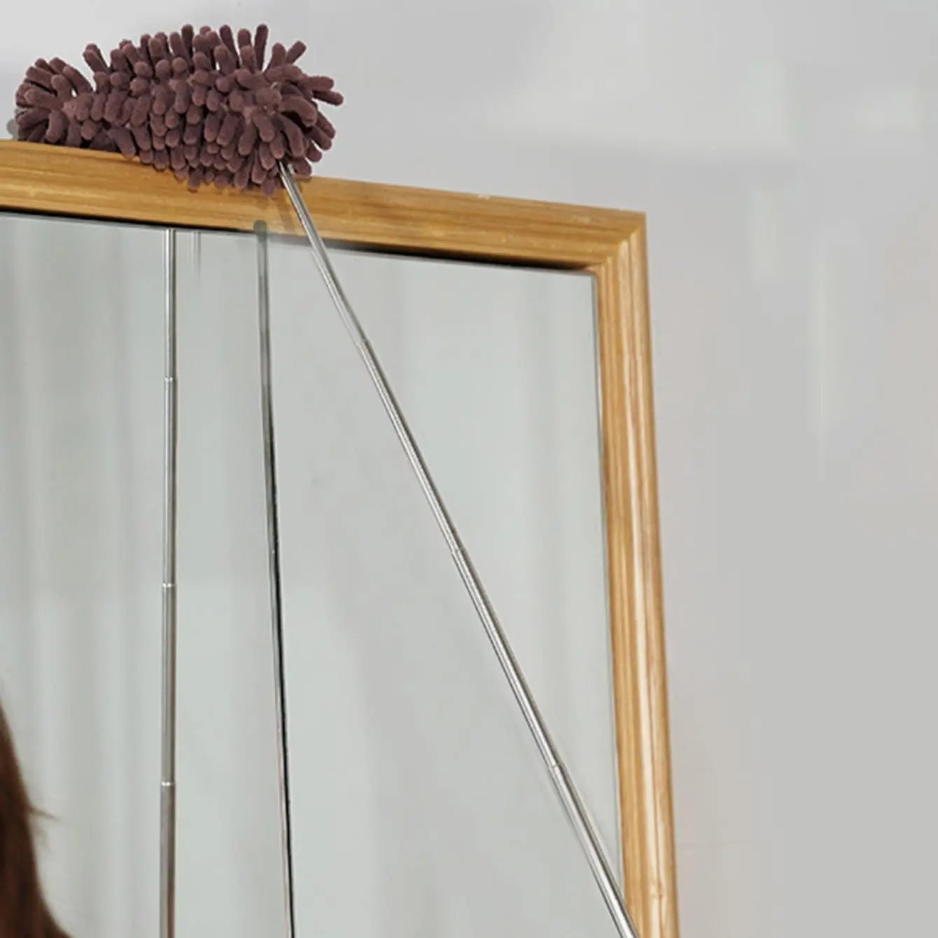 Norvo | DUSTELLA Teleskopisk Støvklut | Utvidbar opptil 80 cm | Mikrofiber Chenille & Rustfritt Stål Håndtak – For Tak, Møbler & Hjørner