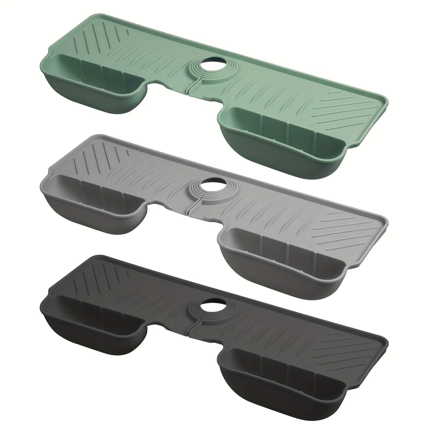 Norvo | SilDry Tallerkenmatte | Antiskli & Moldfri | Varmeresistent Silikon Dreneringsmatte for Vask & Blandebatteri | Sammenleggbar & Oppvaskmaskinvennlig