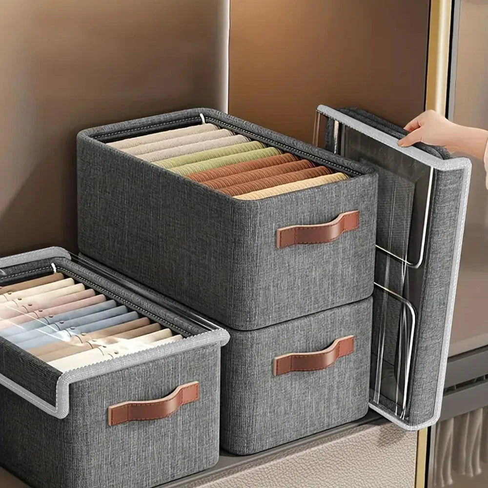 Norvo | Oppbevaringsboks med lokk | Stabelbar | Med håndtak | 47x28x20 cm