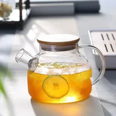 Norvo | 1.8L Gjennomsiktig Borosilikatglass Tekanne – Varmebestandig stor klar tekanne for Puer, Blomsterte, Kontor & Hjem
