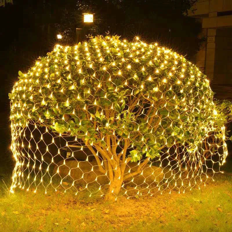 Vanntett LED Nett Fe Christmas Lyskilder - 8 Moduser eller Solcelledrevet, Ideell for Jul og Høytidsdekorasjoner