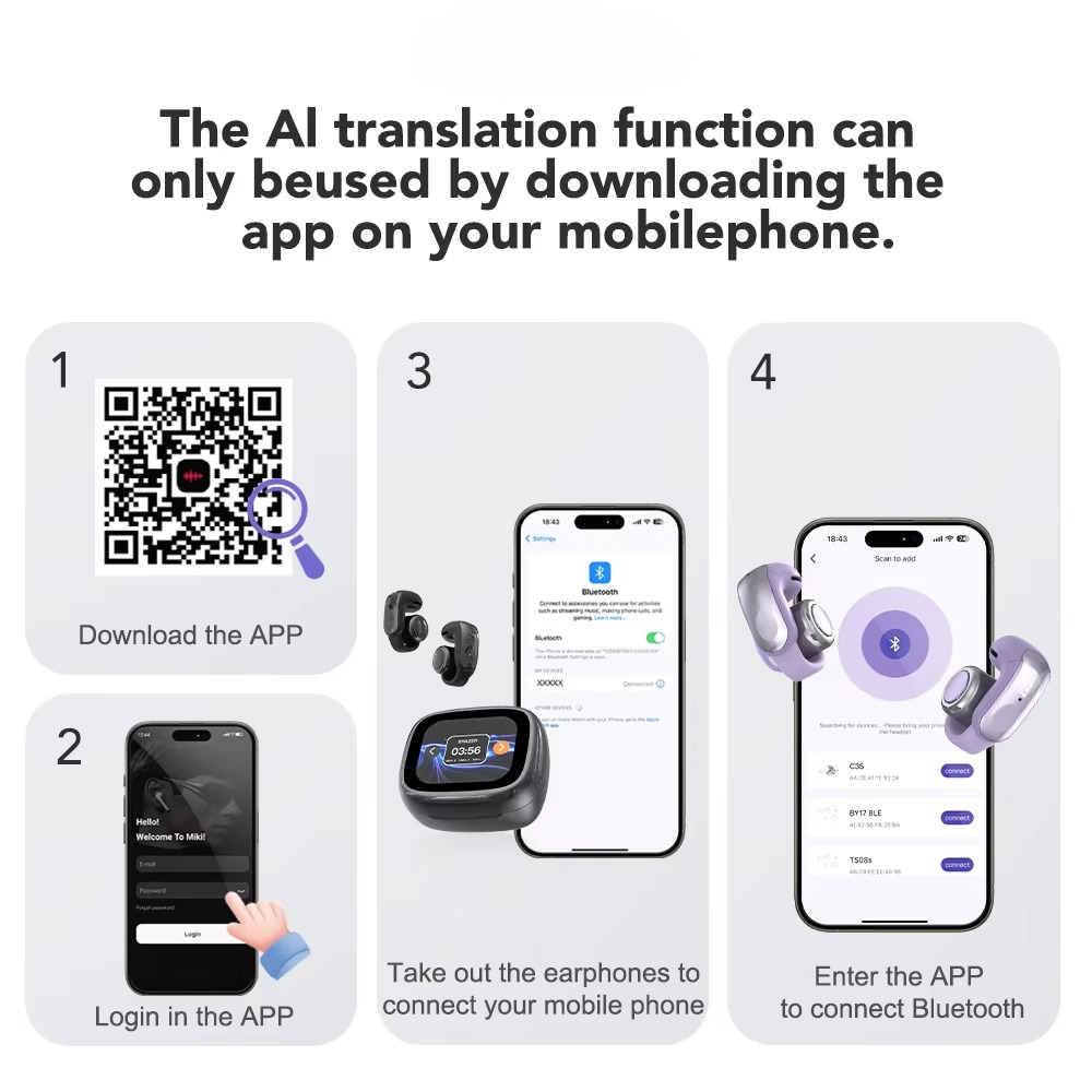 Norvo | XF28 Åpen-Øre True Wireless Oversettelseshodetelefoner med ASMR-funksjoner