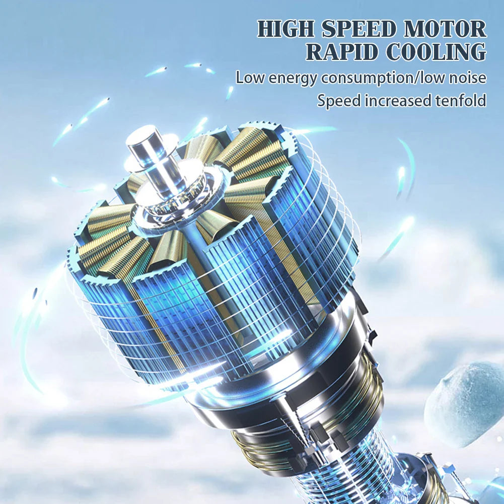 Norvo | CoolioX Mini Håndvifte | 100 Vindnivåer & Digital Skjerm | Sammenleggbar & USB Oppladbar | 4000 mAh Batteri