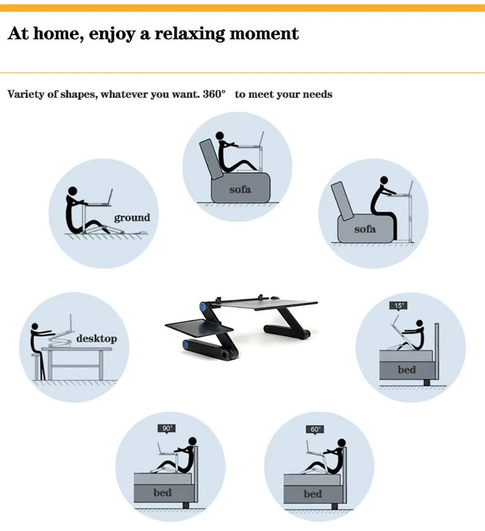 Norvo | Justerbar laptopstativ med musmatte