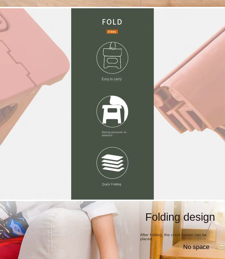 Norvo | Sammenleggbart Trinnstykke med Håndtak | Lettvekt. Holdbar & Plassbesparende for Kjøkken. Bad. Kontor & Utendørs Bruk