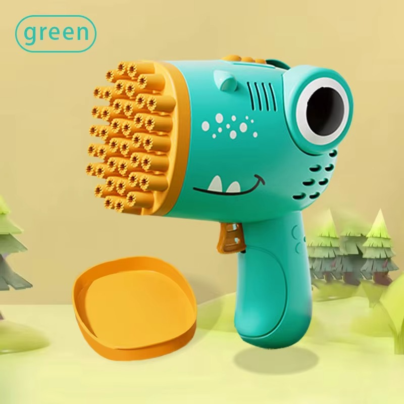 Norvo | Barn Håndholdt Bubblesmaskin - 40-Hull Elektrisk Dinosaur Boblemaskin