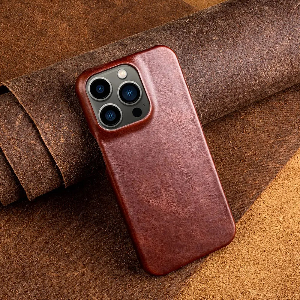 RoyalLeather: Luksuriøs, håndlaget etui laget av ekte ku skinn for iPhone