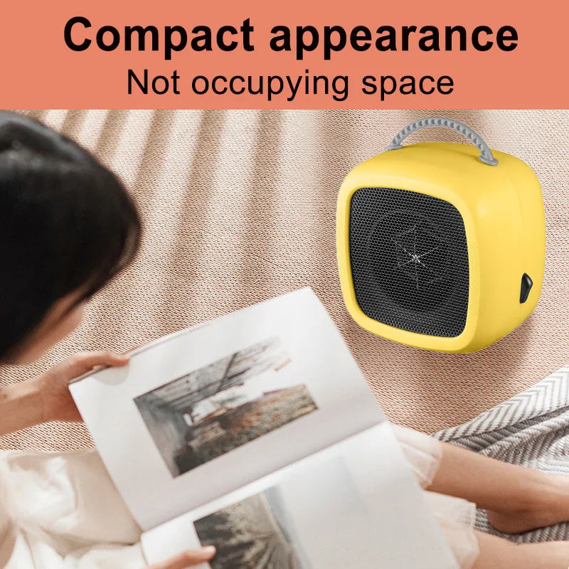 Norvo | HeatEase | Mini Bordvarmer | Bærbar PTC Keramisk Varmer | 14.2×14.1×10.1 cm | Stille & Energisparende