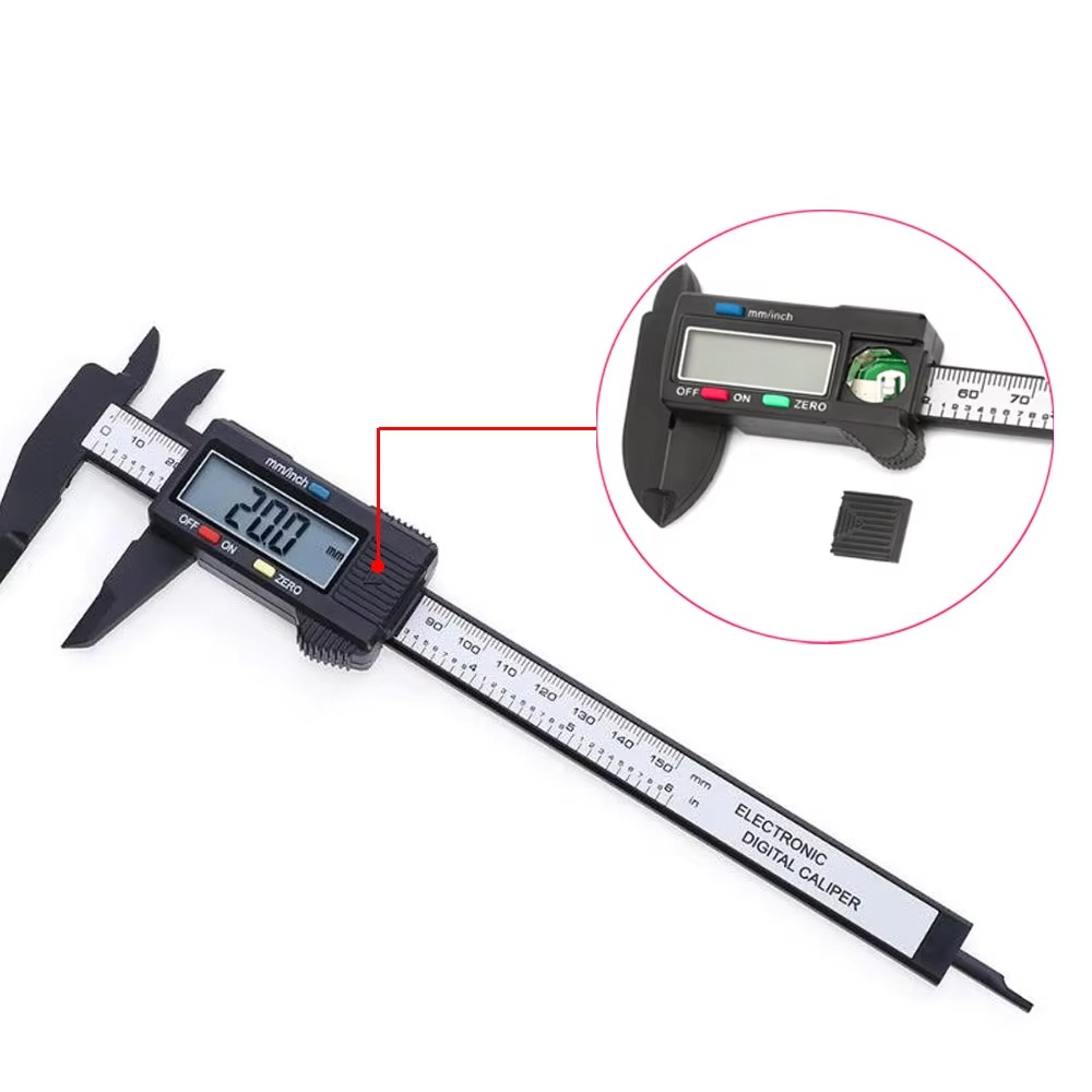 Norvo | Digital Skjutemåler Ruler, Karbonfiber Elektronisk Mikrometer Gauge