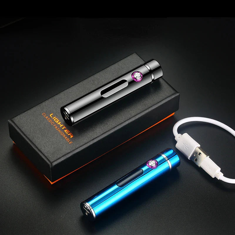 Norvo | Voltrino Sylinder USB lighter | Dobbelt bue teknologi | Oppladbar & vindproof | Edelmetall hus for menn