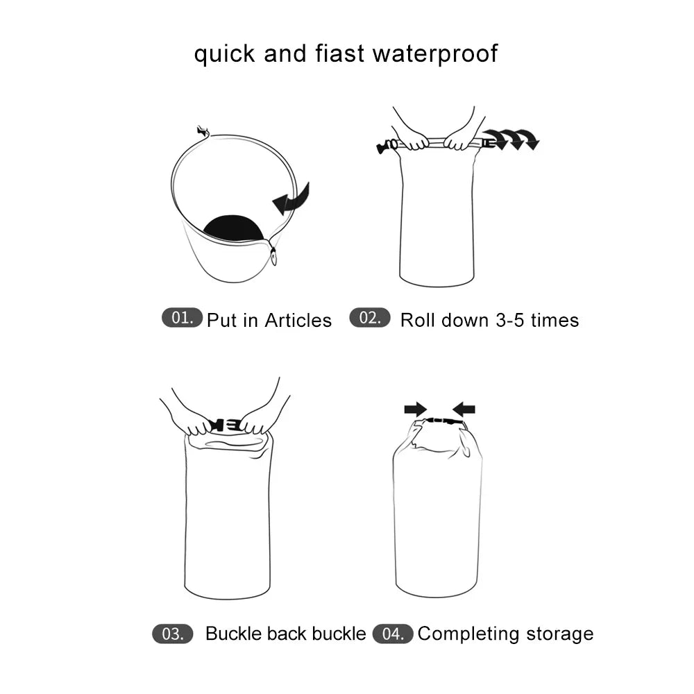 Norvo | DryHike Vanntette Tørrsekker 8L / 40L / 70L | Ultralett & Holdbar | For Kajakk, Båt, Camping & Utendørsreiser