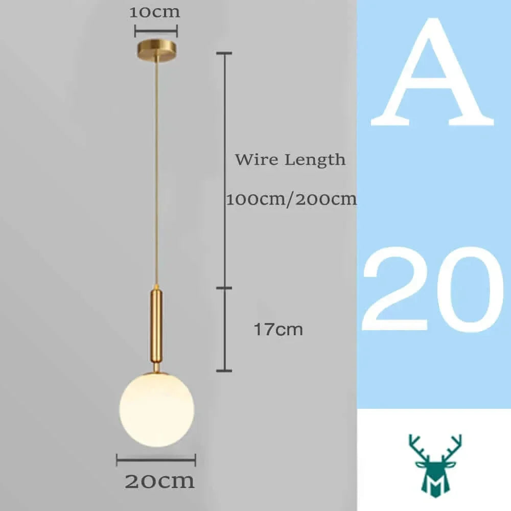 Norvo | Mid-Century Moderne Glass Ball Pendel Lys