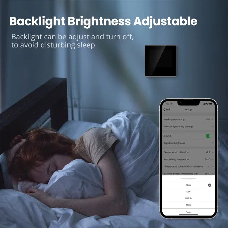 Tuya Smart Termostat Kontroll for Vann & Elektrisk Gulvvarme - Wifi Styring via Google Alexa SmartThings Apper