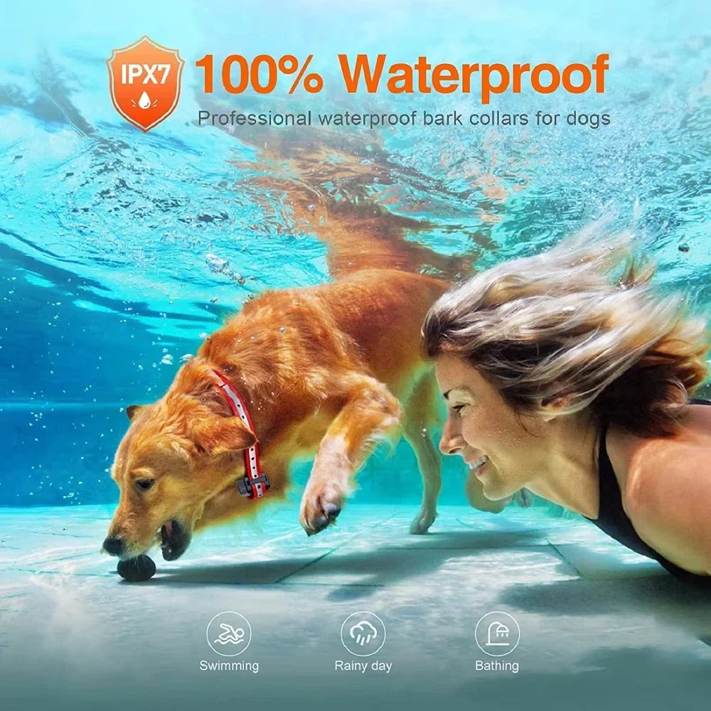 Oppladbar elektrisk hundetreningshalsbånd med fjernkontroll og 1000 m rekkevidde – PetControl Norvo