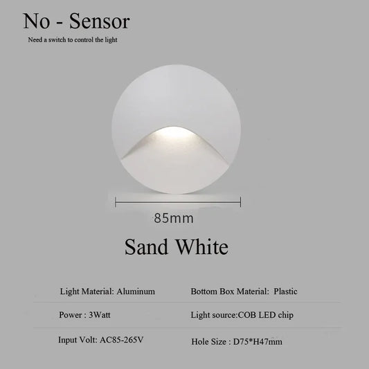 Norvo | Moderne vanntett IP65 LED innfelt vegglampe for utendørs belysning - 3W innebygd trinn- og trapp-balkongportal lys