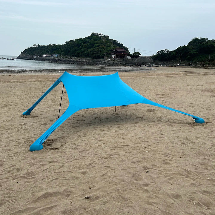Norvo | Solaviva Strandtelt med UV-beskyttelse UPF50+ | Vindbestandig & Vanntett | For 3–4 personer | 200×200×170 cm