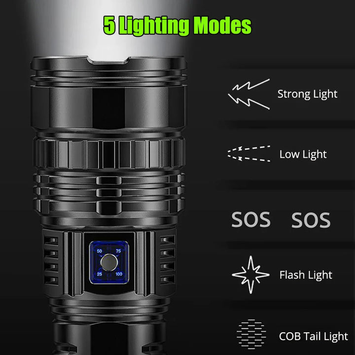 Norvo | Oppladbar 10000 Lumen LED lommelykt 1+1 GRATIS – Striker