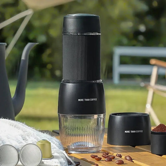 Norvo | Bærbar Kaffe maskin 18 Bar, Håndtrykkoperasjon, ZZUOM CM101, Kompakt Utdrag for Utendørs Camping Reise Bruk