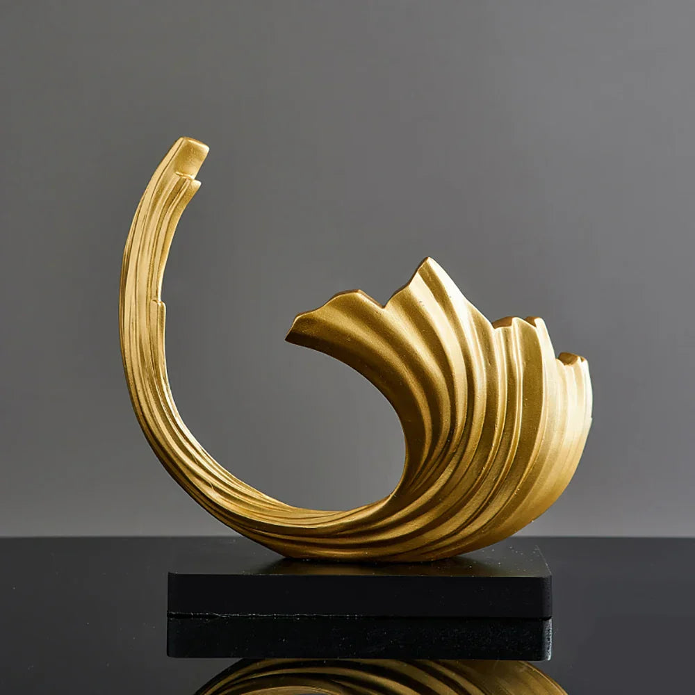 Norvo Decor Abstrakt Skulptur Har Kunst Gullstatue Stue Norvo Dekorasjon Kontor Skrivebords Tilbehør Håndverk Ornamenter