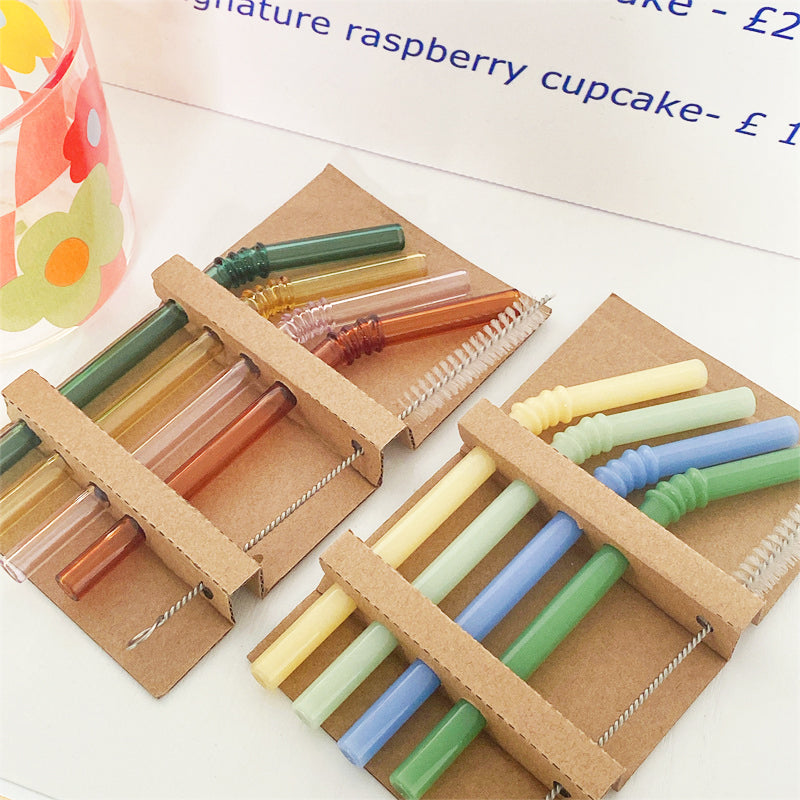 Norvo | Glass sugerør - Sett med 4