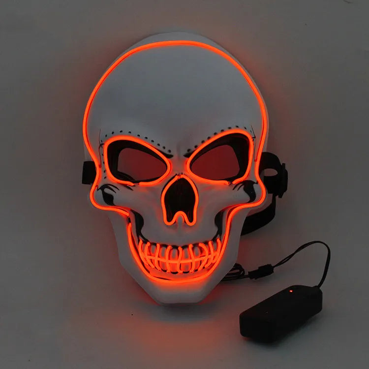 Norvo | LED Halloween Horror Hodeskalle Maske - Lysende Cosplay Maske for Halloween Festdekorasjon