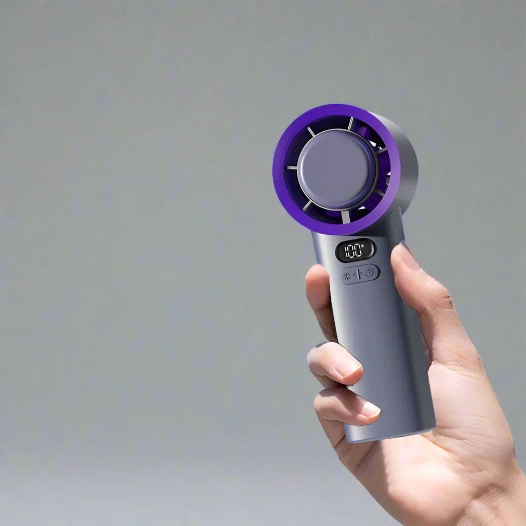 Norvo | Skye Mini Vifte med Kjøleplate – Bærbar Vifte med 100 Hastigheter og Justerbar Bris