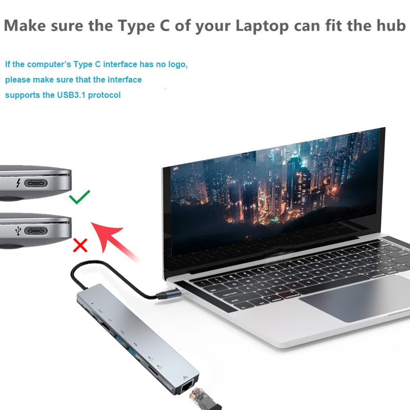 Norvo | Thunderbolt 3 USB-C Hub med HDMI, PD, SD/TF for MacBook Air M1 og iPad Pro
