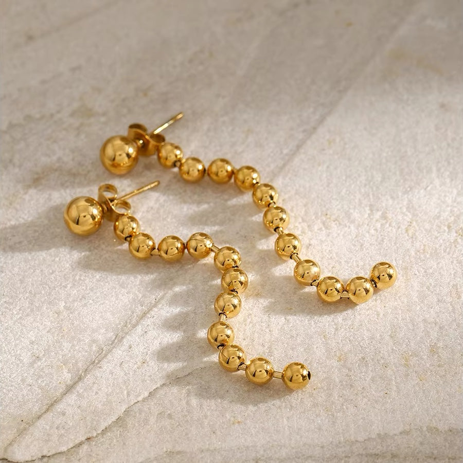 Norvo | Delicate Gyldne Perle Franje Øredobber