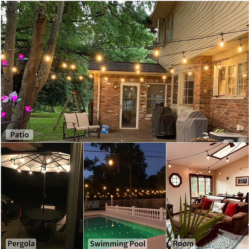 Norvo | LED Solar String Lights SolaLuma | Vanntett IP44 | For Hage, Terrasse & Camping | Automatisk Belysning