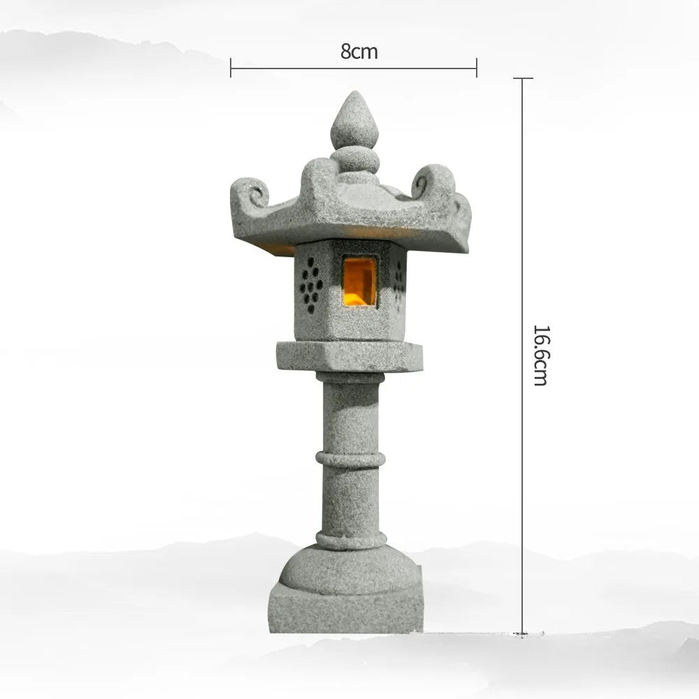 Norvo | Mini-Pagoda ZenStone | Sandstein Dekorasjon | For Hage, Bonsai & Zen Oaser | Håndlaget