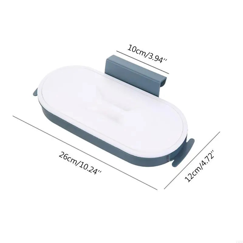 Norvo | Søppelposeholder Cleanuvo ClipBin | Med lokk og ringholder | For hanging på skapdører | Gjenbrukbar og vaskbar