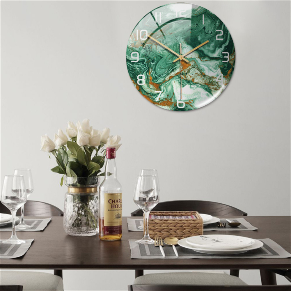 Norvo | Stilig Marmor Veggklokke med Stille Mechanisme