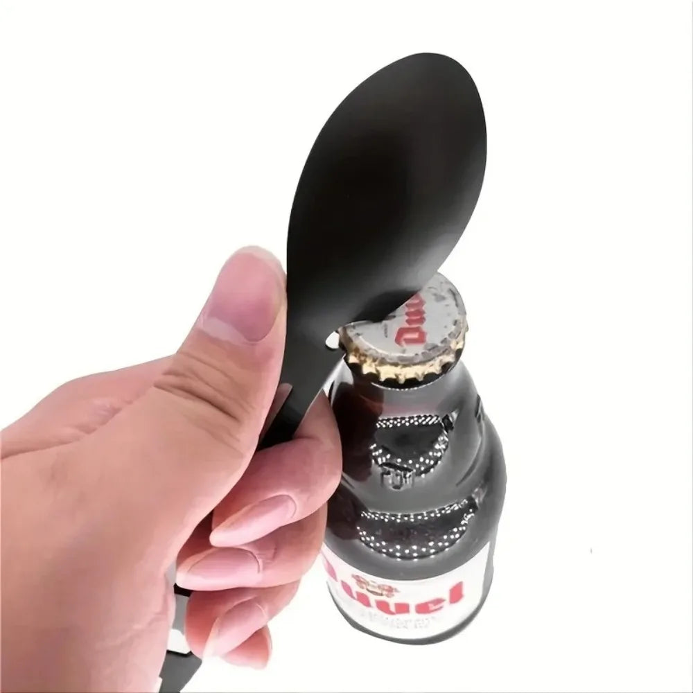 Norvo | TrailSpork Pro | 6-i-1 rustfritt stål camping spork | gaffel, skje, graveverktøy & selvforsvar | ultra-lett & kompakt | for utendørs & overlevelse