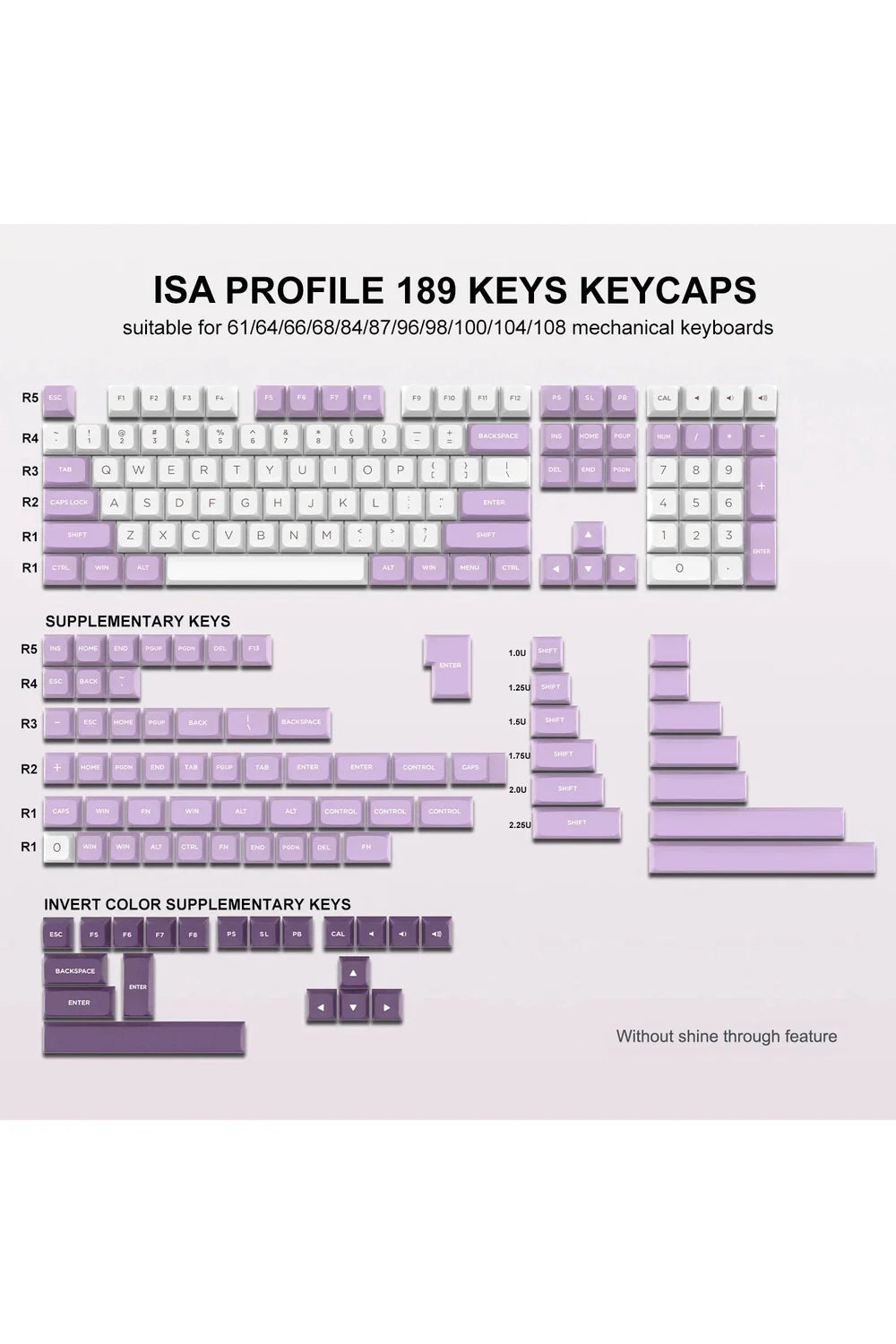 Isa Keycaps Lila Hvite ISA Keycaps – Norvo.no