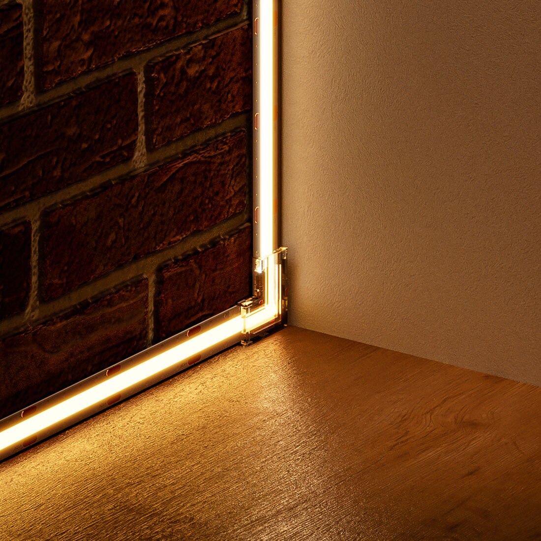 Norvo | L Formet Transparent LED Strip Koble